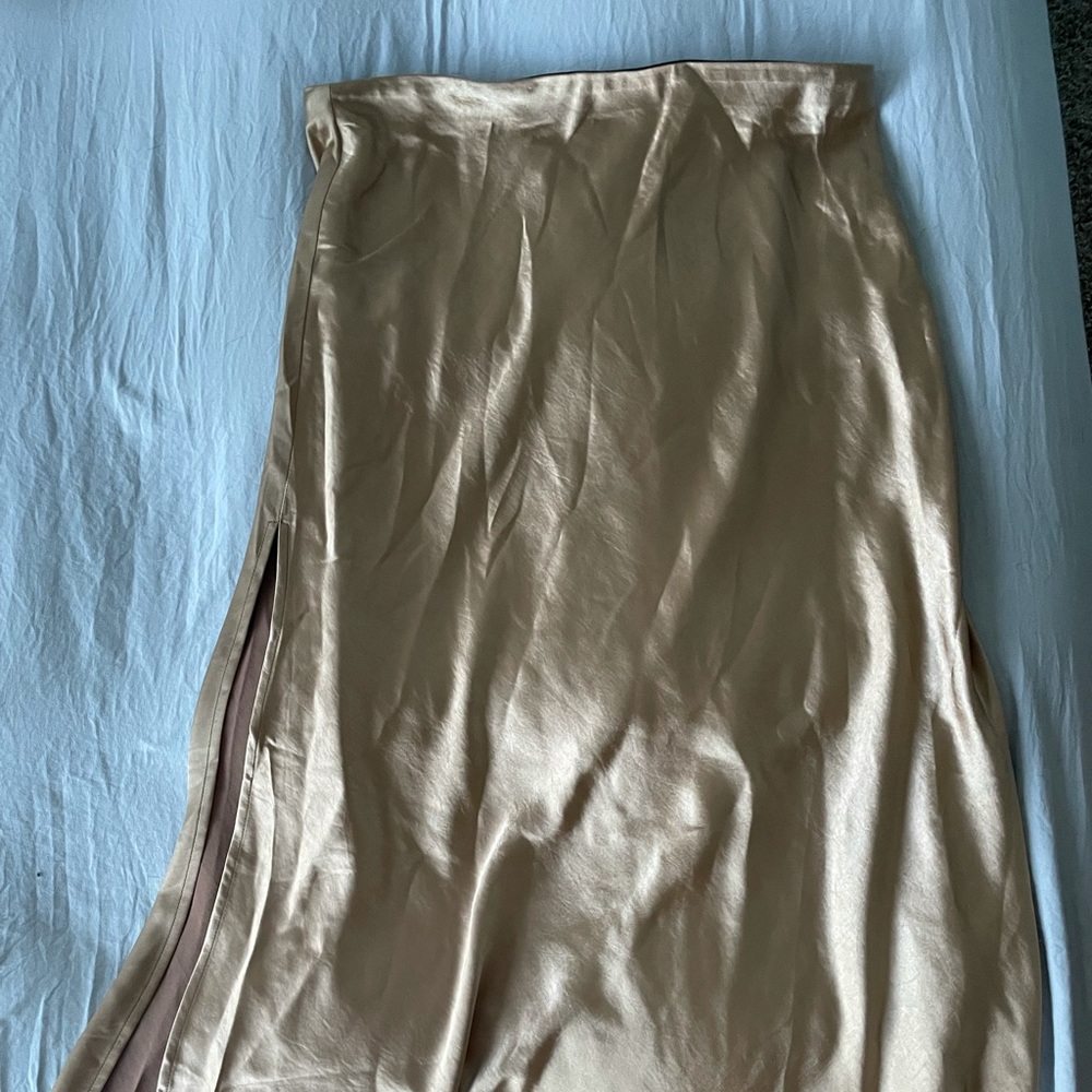 Bronze silk satin 3/4 skirt